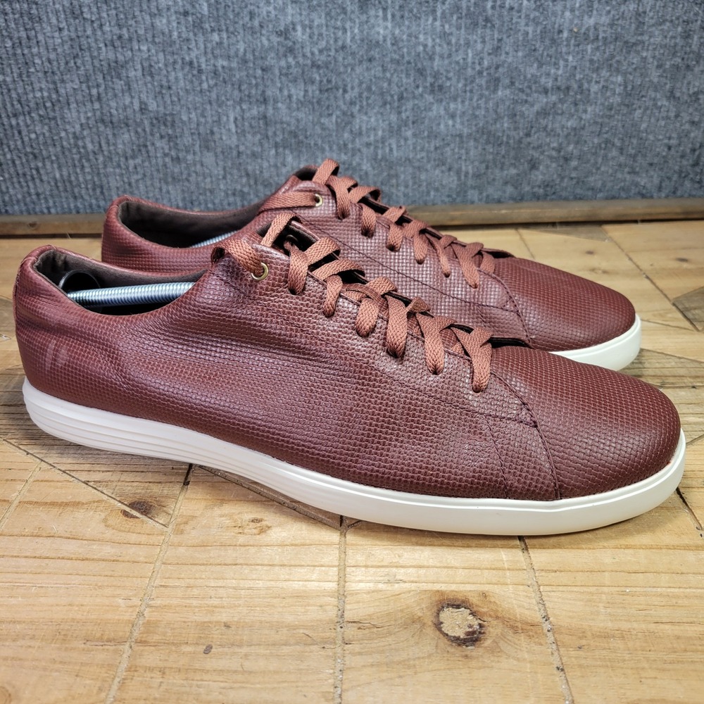 Cole Haan Grand ØS Crosscourt Mens 13 Rum Raisin Casual Leather Sneaker Shoes